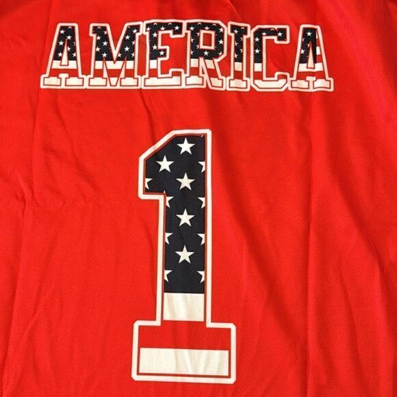 Men’s America #1 USA Patriotic Ice Hockey Jersey Long Sleeve Size M NEW - Picture 10 of 11